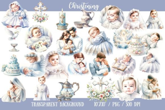27 Watercolor Christening Illustrations: A Designer's Guide to Sacred Art