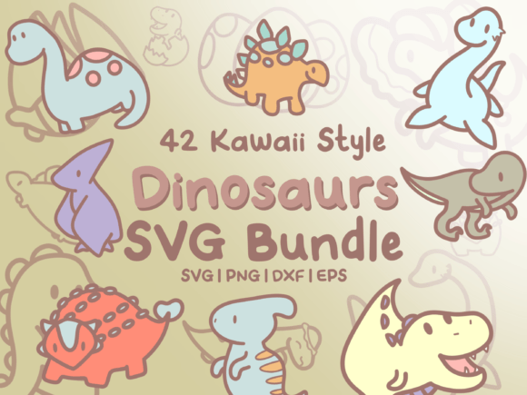 Adorable Dinosaur SVG Illustrations for Creative Projects