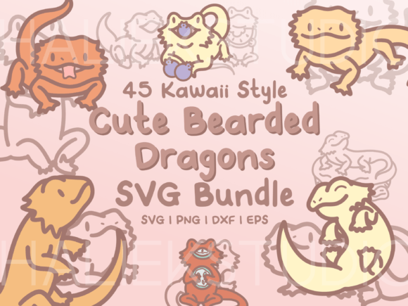 Adorable Reptile Art: 45 Kawaii Bearded Dragon Illustrations