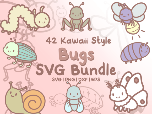 Bugs SVG Illustrations: Your Go-To Collection for Kawaii Charm