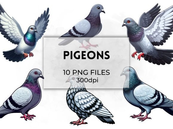 Capture the Grace of Nature with Our Pigeon Clipart Illustrations