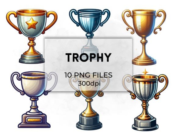Celebrate Success with Trophy Clipart Goblet Illustrations