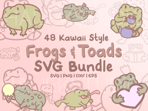Charming Cute Frog and Toad SVG Illustrations