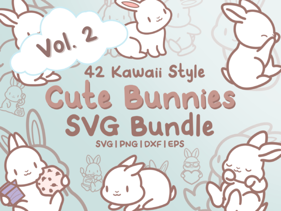 Cute Bunnies Vol. 2: 42 SVG Illustrations for Creative Projects