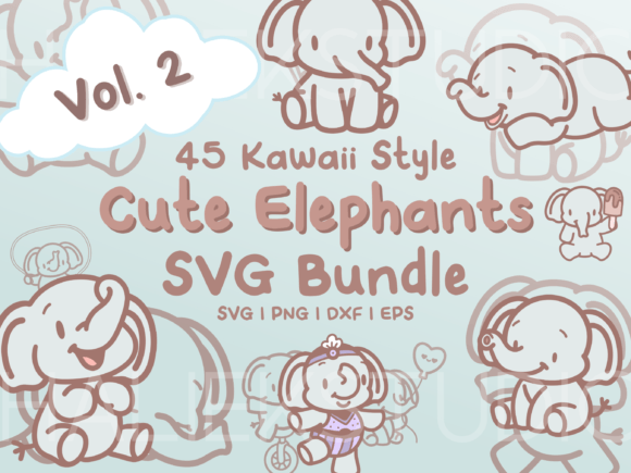 Elephants SVG Illustrations Vol. 2: Charming Clip Art for Modern Projects