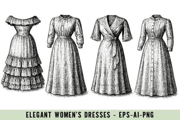 Exploring the Allure of Vintage Victorian Dress Illustrations