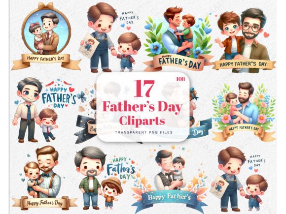 Happy Father's Day Clipart Illustrations for Heartfelt Projects