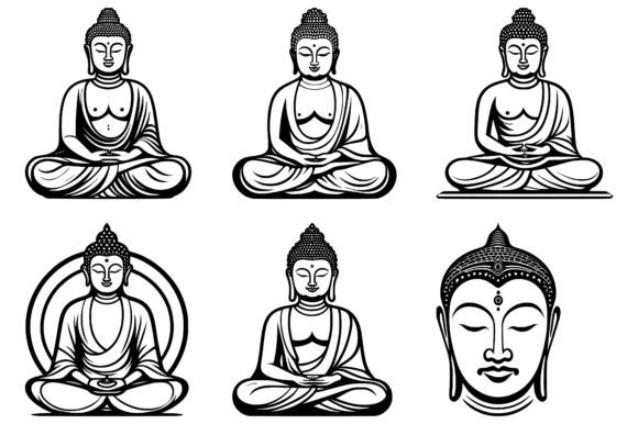 Integrating Buddha Icon Logo Vector Illustrations into Your Design Assets