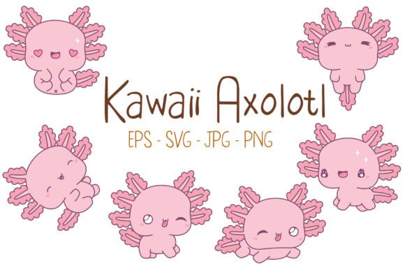 Kawaii Axolotl Set Illustrations: A Designer's Guide to Charm