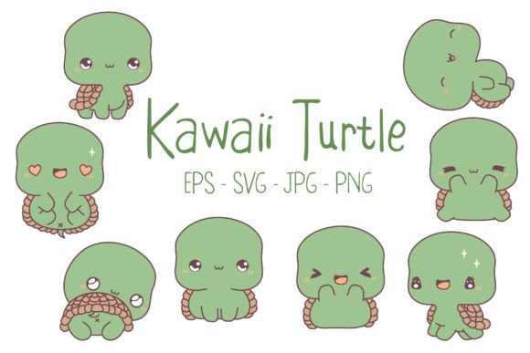 Kawaii Turtle Set Illustrations: A Complete Creative Toolkit