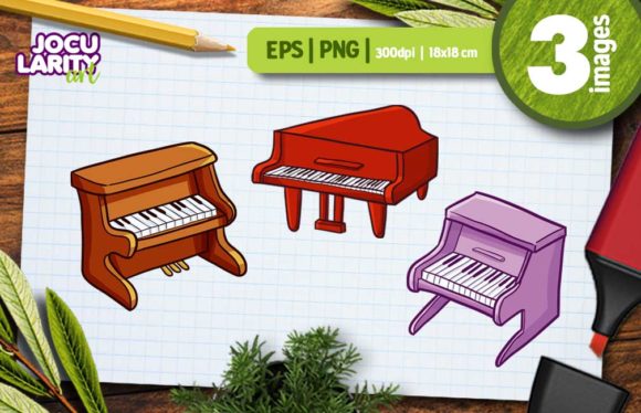 Piano Illustrations in Doodle Style: A Playful Design Asset