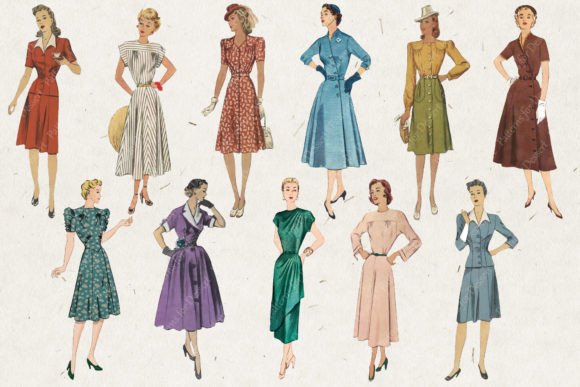 The Enduring Charm of Vintage 1950s Fashion Illustrations