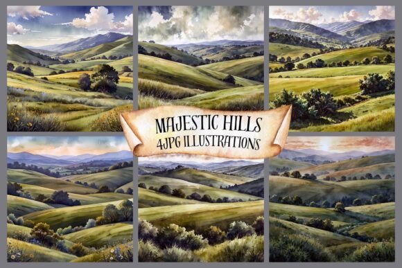 Timeless Charm: Using Majestic Green Hills Illustrations