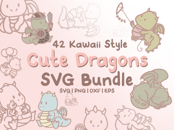 Unleashing Creativity with Cute Kawaii Dragons SVG Illustrations