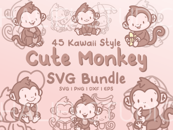 Unleashing Creativity with Kawaii Monkey SVG Illustrations