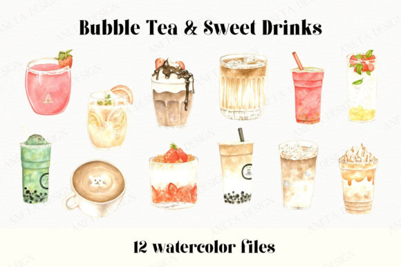 Watercolor Bubble Tea Illustrations: A Splash of Creativity