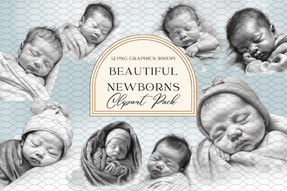 Watercolor Newborn Sketch Illustrations: Capture Pure Innocence