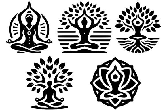Yoga Logo Icon Vector Illustrations: A Designer's Asset